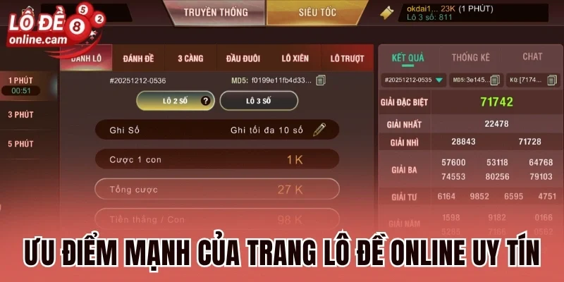 Các ưu điểm mạnh của trang lô đề online uy tín